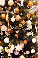 Obraz na płótnie Canvas Christmas tree xmas decorated background