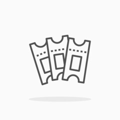 Ticket icon. Outline style. Editable Stroke and pixel perfect. Vector illustration. Enjoy this icon for your project.