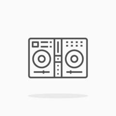 DJ mixer icon. Outline style. Editable Stroke and pixel perfect. Vector illustration. Enjoy this icon for your project.