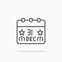 31 December icon. Outline style. Editable Stroke and pixel perfect. Vector illustration. Enjoy this icon for your project.