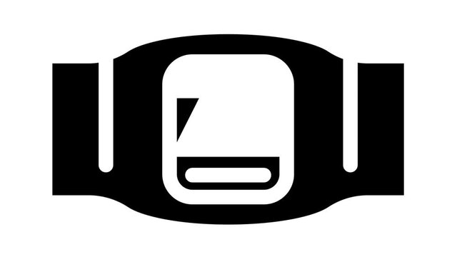 body electrical stimulator animated glyph icon body electrical stimulator sign. isolated on white background