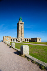 Lighthouse Cap Frehel, standing 60m on a rock above the sea