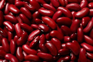 Top view of raw red kidney beans as background