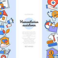 Humanitarian assistance - colorful vector flat design style banner