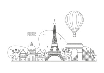 Paris, landmark, vector illustration, sketch - obrazy, fototapety, plakaty