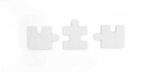 Fototapeta premium Connecting jigsaw puzzle. Business solutions