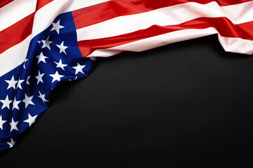 United States wave flag on black background