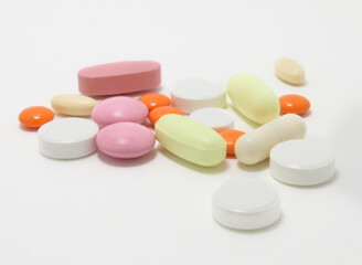 Medical / health-care concept: Colorful isolated pills