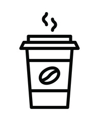 Winter drinks flat line icon. Tea, cocoa with marshmallows, winter warming drinks and hot cappuccino and latte cups. Outline sign for mobile concept and web design, store