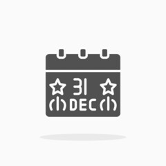 31 December icon. Solid or glyph style. Vector illustration. Enjoy this icon for your project.