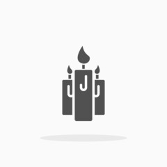 Candles icon. Solid or glyph style. Vector illustration. Enjoy this icon for your project.