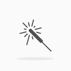 Sparkler icon. Solid or glyph style. Vector illustration. Enjoy this icon for your project.