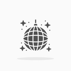 Disco Ball icon. Solid or glyph style. Vector illustration. Enjoy this icon for your project.