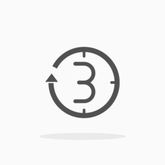 Countdown icon. Solid or glyph style. Vector illustration. Enjoy this icon for your project.