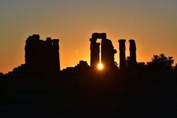 Sunset at temple ruins of Soleb, Sudan