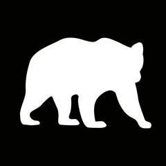 Vector illustration logo bear silhouette. Minimal style.