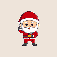 cute santa claus singing