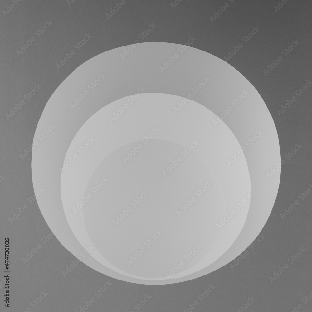 Poster abstract background with rounded tunnel or arches of circles with light and shadow, modern simple ge