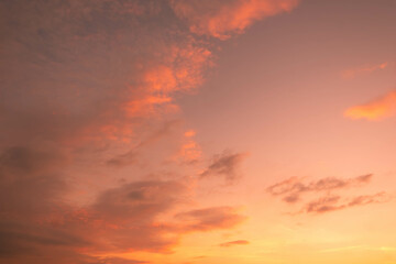 light of sunset sky with clouds