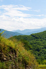 Obraz premium The Caucasus Mountains. Mountain peaks in summer.