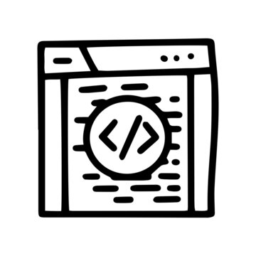 coding line vector doodle simple icon design