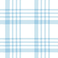 Blue watercolor plaid pattern. stripes, Gingham seamless tartan texture, spring picnic table cloth, plaid. vector checkered summer paint brush strokes.