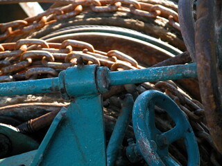 Détail chaines, bateau de pêche