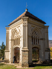 Fototapeta na wymiar hermitage of the humilladero in the vicinity of the town of Guadalupe in the province of Caceres
