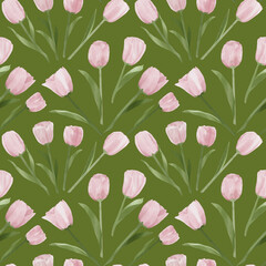 Obraz premium digital pattern design with tulip flowers