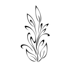 ornament 2109. stylized plant with leaves and curls. graphic decor