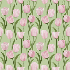 digital pattern design with tulip flowers