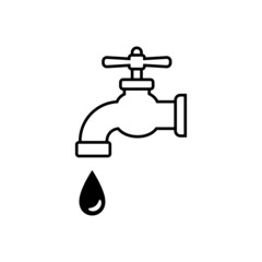 Faucet vector icon on white background