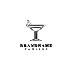 fresh drink logo cartoon icon design template black isolated vector illustration