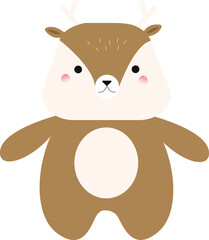 cute brown deer, suitable for kids illustration