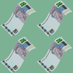 200 brazillian note pattern flying bucks repetable
