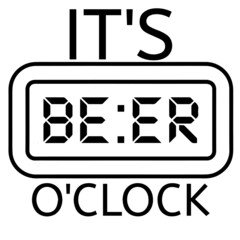 it's beer o'clock logo inspirational quotes typography lettering design