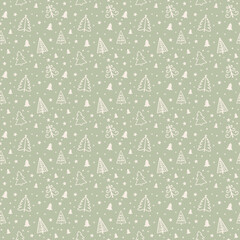 Concept of a seamless pattern with Christmas trees. Xmas background. Banner. Vector