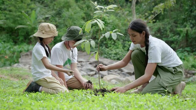Children join as volunteers for reforestation, earth conservation activities to instill in children a sense of patience and sacrifice, doing good deeds and loving nature.
