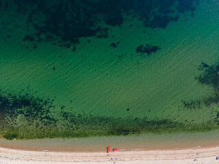 Obraz na płótnie Canvas Beach aerial drone photography - Sannox Bay Beach