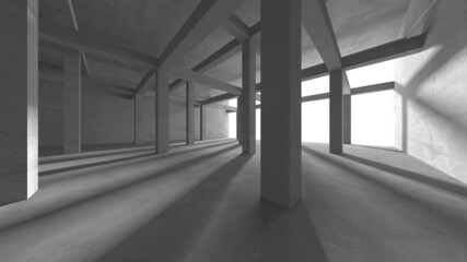 Abstract architecture interior background. Empty concrete room