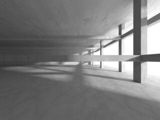 Abstract architecture background. Empty rough concrete interior
