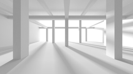 Abstract White Architecture Design Concept
