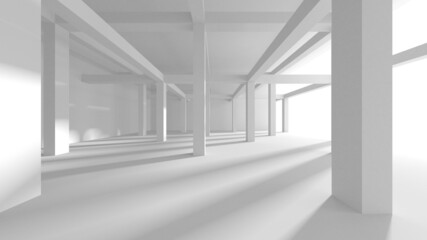 Abstract White Architecture Design Concept
