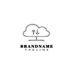 cloud computing logo cartoon icon design template black isolated vector illustration