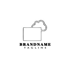 cloud computing logo cartoon icon design template black isolated vector illustration