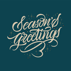Naklejka na ściany i meble Season's greetings vector text for the Christmas holiday. Design poster, greeting card, party invitation. Vector illustration.