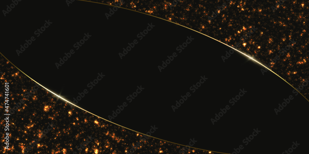 Canvas Prints vector shiny black festive background with a golden glitter, sparkles and copy space. brilliance pre
