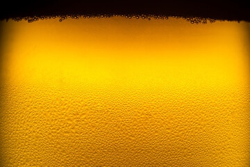 Close up shot of a beer mug with drops on surface