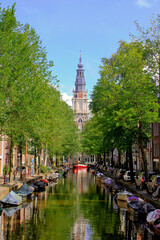 Beautiful "Gracht" in Amsterdam, Netherlands
