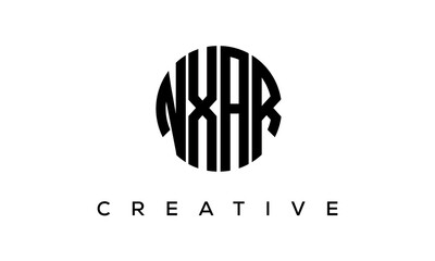 NXAR letters circle logo design vector template
